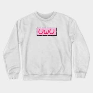 UwU pink bg borders Crewneck Sweatshirt